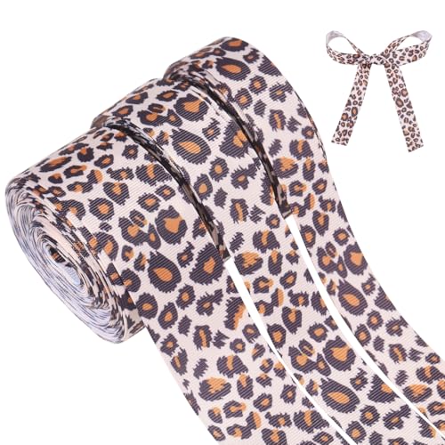 beinkmake Ripsband mit Leopardenmuster, 22 mm, 25 mm, 38 mm, hawaiianische Bastelborte zum Nähen von Kleidung, Geschenkverpackungen, Kranz, Schleifen, Dekor, 3 Rollen beinkmake Ripsband mit Leopardenmuster, 22 mm, 25 mm, 38 mm, hawaiianische Bastelborte zum Nähen von Kleidung, Geschenkverpackungen, Kranz, Schleifen, Dekor, 3 Rollen von beinkmake