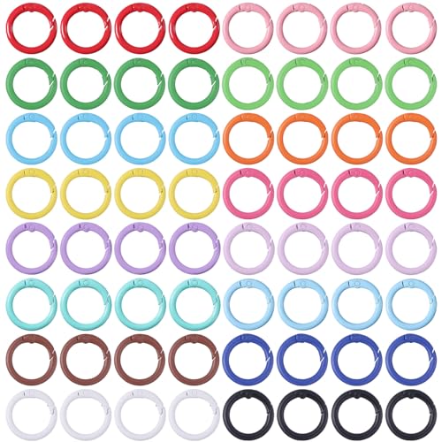 beinkmake Runde O-Ringe mit Feder, 23,5 mm, bunt, Metall-Karabiner, Karabinerverschluss, Schnappschnalle, DIY-Zubehör für Schlüsselanhänger, Handtasche, Geldbörse, Schlüsselanhänger, Halsbänder, 64 beinkmake Runde O-Ringe mit Feder, 23,5 mm, bunt, Metall-Karabiner, Karabinerverschluss, Schnappschnalle, DIY-Zubehör für Schlüsselanhänger, Handtasche, Geldbörse, Schlüsselanhänger, Halsbänder, 64 von beinkmake