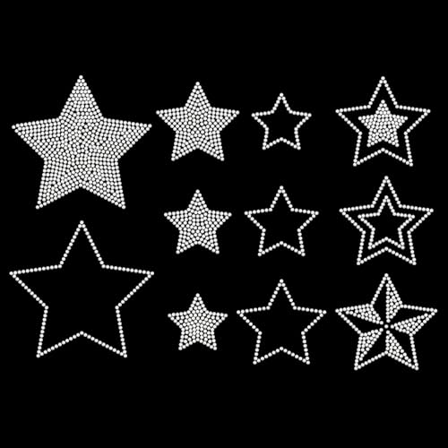 beinkmake Set aus 11 Sternen Strass aufbügeln Hotfix Transfer Bling Star aufbügeln Heat Transfer klaren Kristall selbstklebende Aufkleber für Kleidung Taschen Hüte Dekoration DIY beinkmake Set aus 11 Sternen Strass aufbügeln Hotfix Transfer Bling Star aufbügeln Heat Transfer klaren Kristall selbstklebende Aufkleber für Kleidung Taschen Hüte Dekoration DIY von beinkmake