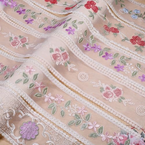 beinkmake Spitzenband mit Blumenmuster, Vintage-Stickerei, Spitze, Netz, Tüllbänder für Hochzeit, Dekoration, Basteln, Nähen, 9,9 cm, 6 Stile beinkmake Spitzenband mit Blumenmuster, Vintage-Stickerei, Spitze, Netz, Tüllbänder für Hochzeit, Dekoration, Basteln, Nähen, 9,9 cm, 6 Stile von beinkmake