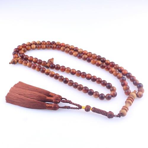 beirunde Muslimische islamische Dhikr 99 Tasbeeh Tasbih Gebetsperlen, braune Holzperlen mit Quaste von beirunde