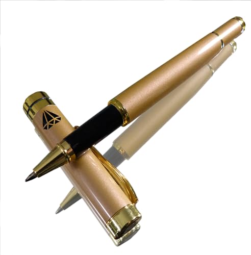 BELESI hochwertiger Kugelschreiber aus Metall I Schwarze Mine I Geschenk Verpackung I elegantes Design (Gold) von belesi