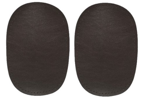 2 tlg. Set ovaler Flicken - dunkel braun Leder 10 cm * 15 cm Aufnäher zum Aufnähen Applikation von belldessa
