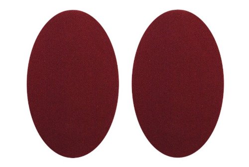 2 tlg. Set: ovaler Flicken - dunkel rot 9,5 cm * 15,5 cm Bügelbild Aufnäher Applikation Flicken uni von belldessa