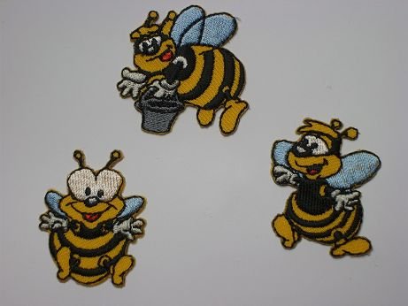 3-er Set Biene Bienen Honig Tier Insekt Bügelbilder Aufkleber Aufnäher Bügelbild von belldessa
