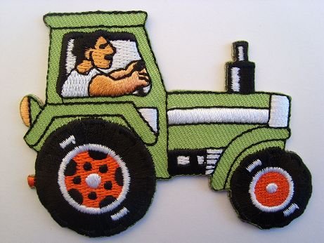 Traktor 7,8 cm * 5,9 cm Bügelbild Auto Bauernhof Aufnäher Applikation Patch Aufbügler von belldessa