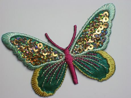 Schmetterling 8,4 cm * 5,4 cm Bügelbild Schmetterlinge Butterfly Tier Aufnäher Applikation von belldessa