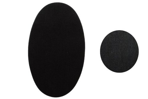 alles-meine.de GmbH ovaler Flicken - schwarz Cord 9,5 cm * 16 cm Bügelbild Aufnäher Applikation Cordflicken Manchester von belldessa