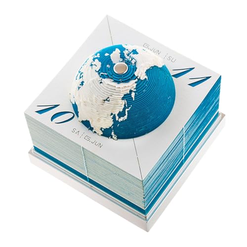 Erdkalender, Kalender Erdmodell aus Papier 2024, Erdkalender aus Papier mit Aufkleberskulpturen, Notizblock für Künstler-Kalender für DIY-Geschenke, Tischdekoration von bellv