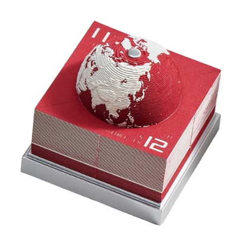 Erdkalender, Kalender Erdmodell aus Papier 2024, Erdkalender aus Papier mit Aufkleberskulpturen, Notizblock für Künstler-Kalender für DIY-Geschenke, Tischdekoration von bellv