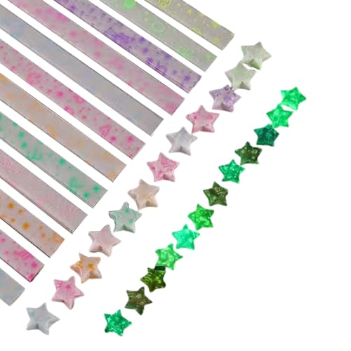 bellv Lucky Star Papierstreifen, 210 Blatt buntes Faltpapier - Produkte für die Dekoration des Hauses, Star Art Papierstreifen für Gastgeschenke, Handwerksunterricht von bellv
