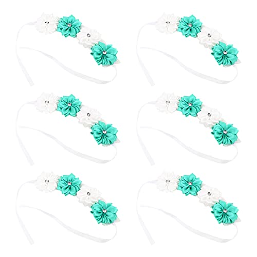 belupai Set mit 6 Handgelenk-Corsage-Armbändern, Künstliche Braut-Handgelenk-Blumen, Hochzeits-Armband-Corsage-Blume für Braut, Brautjungfer, Mutter, Großmutter, Zeremonie,(Tiffany + Weiß) von belupai