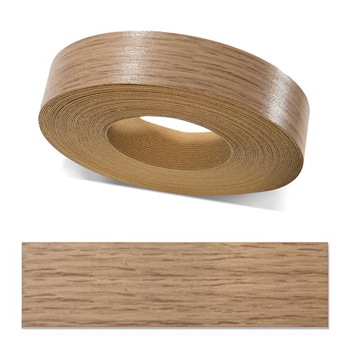 ben+camilla.com Kantenumleimer zum Aufbügeln | Eiche Cognac Pore 22 mm x 50 m Rolle (matt mit Struktur) | Premium Qualität für professionelle Ergebnisse | Kantenschutz von ben+camilla.com