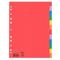 bene Ordnerregister DIN A4 Vollformat blanko farbig 12-teilig, 1 Satz von bene