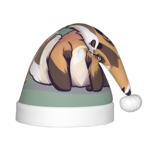 Cartoon Cute Raccoon Kids Merry Christmas Santa Hat - Vibrant Printed Holiday Hat for Children, Unisex Comfort von berbo