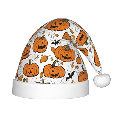 Halloween Kürbis Muster Kinder Frohe Weihnachten Weihnachtsmann Hut - Lebendig Gedruckt Urlaub Hut für Kinder Unisex Komfort von berbo