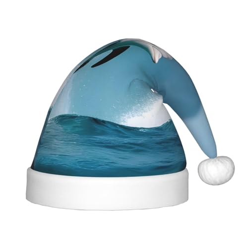 Killer Wal Delphin Ozean Kinder Frohe Weihnachten Weihnachtsmütze - Lebendig bedruckte Urlaubsmütze für Kinder, Unisex Komfort von berbo