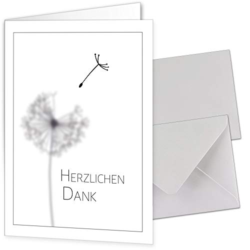 beriluDesign 25 Danksagungskarten Trauer mit Umschlag - moderne Trauerkarten würdevoll gestaltet als Klappkarten von beriluDesign