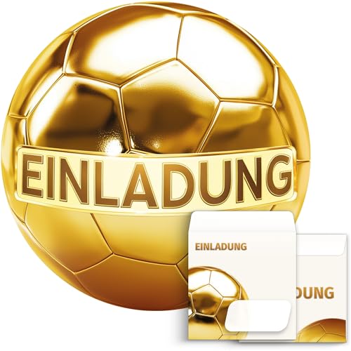beriluDesign 12x Fußball Einladungskarten mit Umschlägen zum Kindergeburtstag | Kinder Geburtstag-Einladungen für Jungen und Mädchen beriluDesign 12x Fußball Einladungskarten mit Umschlägen zum Kindergeburtstag | Kinder Geburtstag-Einladungen für Jungen und Mädchen von beriluDesign