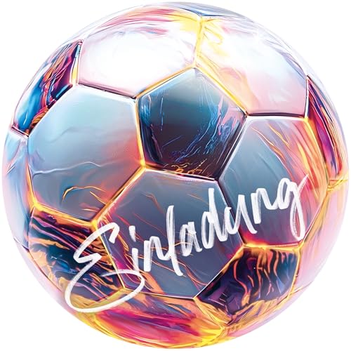 beriluDesign 12x Fußball Einladungskarten zum Kindergeburtstag | Kinder Geburtstag-Einladungen Karten Feier Party Jungen Mädchen von beriluDesign