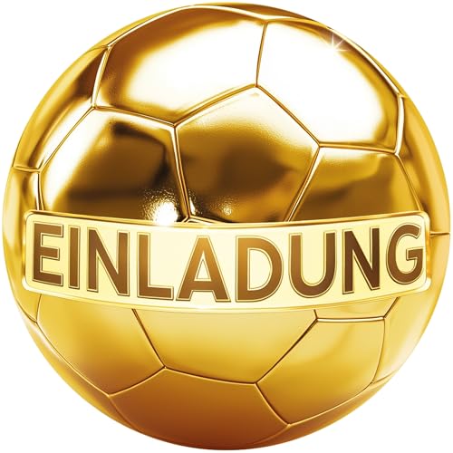 beriluDesign 12x Fußball Einladungskarten zum Kindergeburtstag | Kinder Geburtstag-Einladungen Karten Feier Party Jungen Mädchen von beriluDesign