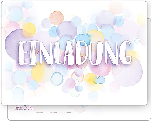 beriluDesign 12 Einladungskarten zum Kindergeburtstag - Geburtstagseinladung Aquarell von beriluDesign