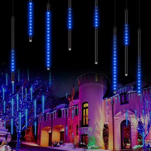 bestyks Meteoren-Regenlichter, 50 cm, 8 Röhren, LED-Lichterkette, wasserdicht, IP44, geeignet für die dekorative Beleuchtung von Bäumen, Hochzeiten, Partygärten im Innenbereich, Kaltweiß bestyks Meteoren-Regenlichter, 50 cm, 8 Röhren, LED-Lichterkette, wasserdicht, IP44, geeignet für die dekorative Beleuchtung von Bäumen, Hochzeiten, Partygärten im Innenbereich, Kaltweiß von bestyks