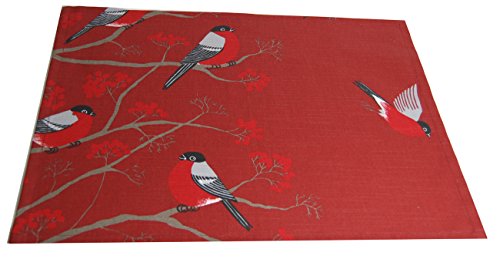 beties „Beeren Vögel“ Platzset ca. 35x45 cm Vogel Bird Baum im Landhausstil Reine Baumwolle Farbe (Marsala) von beties