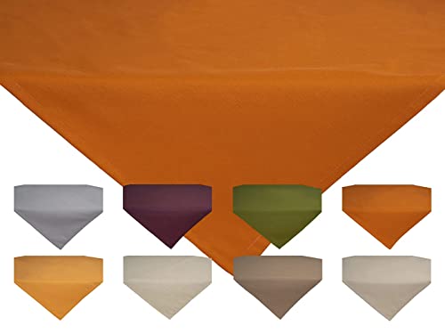 beties „Wunschton“ Tischdecke ca. 80x80 cm rechteckig Uni Mitteldecke in großer Auswahl – EIN idealer Begleiter (sanddorn-orange) von beties
