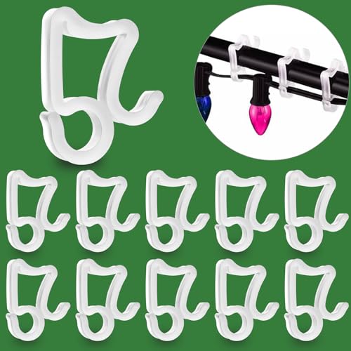 Weihnachtslicht-Clips, 50 Stück Dachrinnenhaken für Außenlichterkette, Dachrinnen-Clips zum Aufhängen von Außenlichtern, Weihnachtsdorf-Zubehör von beueyfr