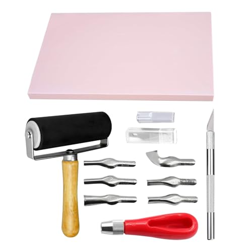 bevog Linoleum-Skulptur-Set, Gummistempel | Stempelgummi zum Basteln | Stempelkissen für Gummistempel, Druckset aus Block, Gravur-Set, Zubehör bevog Linoleum-Skulptur-Set, Gummistempel | Stempelgummi zum Basteln | Stempelkissen für Gummistempel, Druckset aus Block, Gravur-Set, Zubehör von bevog