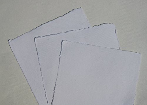 3 Pakete a 10 Bogen = 3x10 Bogen handgeschöpftes Büttenpapier Aquarellpapier A4 =3x10 Bogen/Set weiß 200g/m² BaumwollLinters von bhutanpaperarts