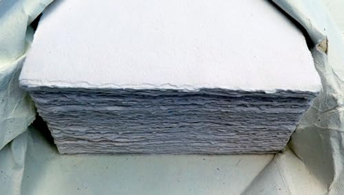 handgeschöpftes Büttenpapier Aquarellpapier A3 10 Bogen/Set matt weiß 350g/m² BaumwollLinters (AM353) von bhutanpaperarts