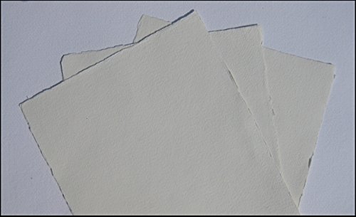 handgeschöpftes Büttenpapier Aquarellpapier A3 10 Bogen/Set warmweiß/offwhite 200g/m² BaumwollLinters handmade_cotton_paper von bhutanpaperarts