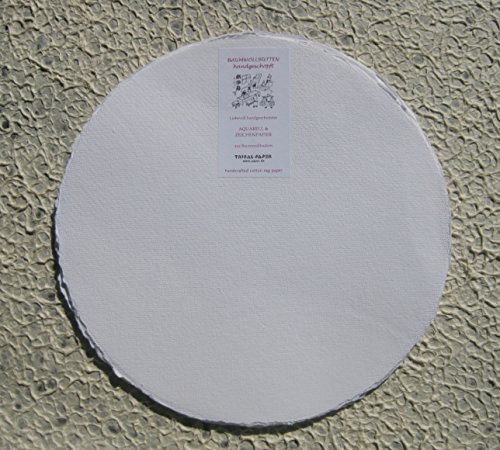 handgeschöpftes Büttenpapier Aquarellpapier rund 30cm 10 Bogen/Set extrastark 300g/m² naturweiß BaumwollLinters handgeschöpftes Büttenpapier Aquarellpapier rund 30cm 10 Bogen/Set extrastark 300g/m² naturweiß BaumwollLinters von bhutanpaperarts