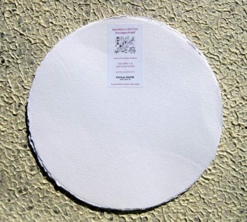 handgeschöpftes Büttenpapier Aquarellpapier rund 40cm 10 Bogen/Set extrastark 300g/m² naturweiß BaumwollLinters handgeschöpftes Büttenpapier Aquarellpapier rund 40cm 10 Bogen/Set extrastark 300g/m² naturweiß BaumwollLinters von bhutanpaperarts
