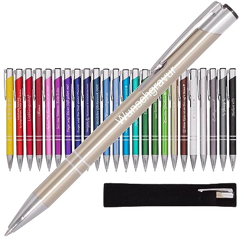 BIASTO Mitbringsel & Geschenk in Premium-Qualität: personalisierter Metall-Kugelschreiber mit Gravur, Stift mit Name (Gold) von BIASTO