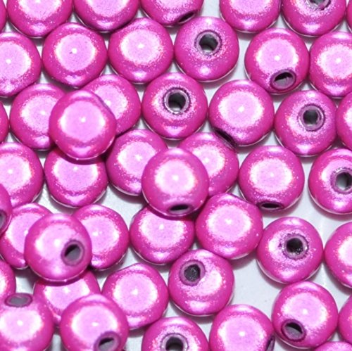 Acrylperlen mit 3D-Effekt, 4 mm, 100 Stück, rosa - deep pink von bigbeads
