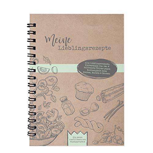 bigdaygraphix Rezeptbuch - braun vintage A4 Ringbuch von bigdaygraphix