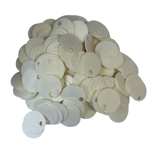 20 mm durchscheinende Pailletten, 225 Stück, 20 mm, Loch 4 mm, gemischtes Farbsortiment, Acryl-Pailletten, 50 g (durchscheinende Creme) von bihızlı