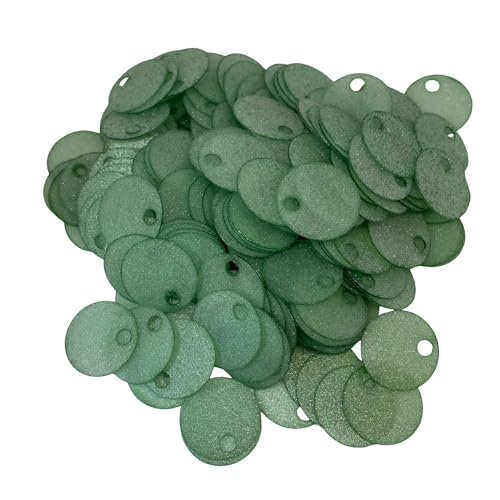 20 mm durchscheinende Pailletten, 225 Stück, 20 mm, Loch 4 mm, gemischtes Farbsortiment, Acryl-Pailletten, 50 g (durchscheinendes Grün) von bihızlı