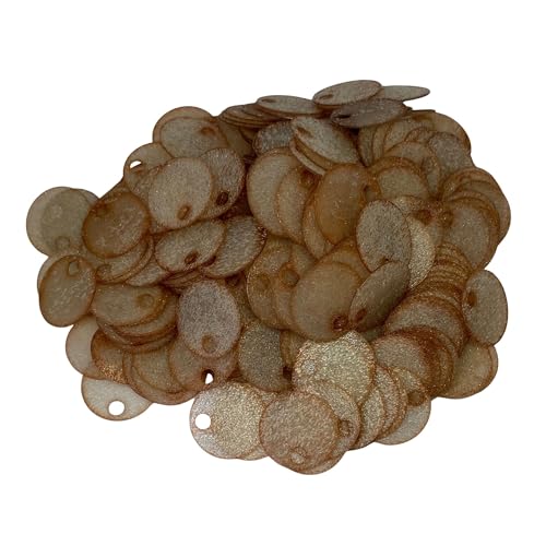 20 mm durchscheinende Pailletten, 225 Stück, 20 mm, Loch 4 mm, gemischtes Farbsortiment, Acryl-Pailletten, 50 g (durchscheinendes Hellbraun) von bihızlı