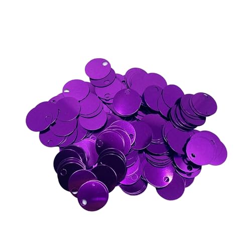 20 mm flache runde Pailletten, 285 Stück, 20 mm, Loch 4 mm, gemischte Farben, Acryl-Pailletten, 50 g, Violett 20 mm flache runde Pailletten, 285 Stück, 20 mm, Loch 4 mm, gemischte Farben, Acryl-Pailletten, 50 g, Violett von bihızlı
