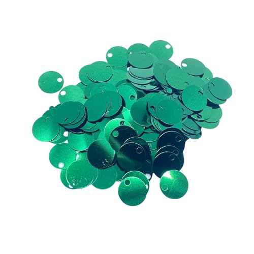 Flache runde Pailletten, 20 mm, 285 Stück, 20 mm, Loch 4 mm, Farbsortiment, Acryl-Pailletten, 50 g, Grün Flache runde Pailletten, 20 mm, 285 Stück, 20 mm, Loch 4 mm, Farbsortiment, Acryl-Pailletten, 50 g, Grün von bihızlı