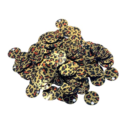 Flache runde Pailletten, 20 mm, 285 Stück, 20 mm, Loch 4 mm, Farbsortiment, Acryl-Pailletten, 50 g, Leoparden-Gold Flache runde Pailletten, 20 mm, 285 Stück, 20 mm, Loch 4 mm, Farbsortiment, Acryl-Pailletten, 50 g, Leoparden-Gold von bihızlı