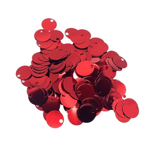 Flache runde Pailletten, 20 mm, 285 Stück, 20 mm, Loch 4 mm, Farbsortiment, Acryl-Pailletten, 50 g, Rot Flache runde Pailletten, 20 mm, 285 Stück, 20 mm, Loch 4 mm, Farbsortiment, Acryl-Pailletten, 50 g, Rot von bihızlı