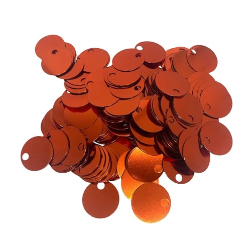 Flache runde Pailletten, 20 mm, 285 Stück, 20 mm, Loch 4 mm, gemischte Farben, Acryl-Pailletten, 50 g (Kupferfarben) von bihızlı
