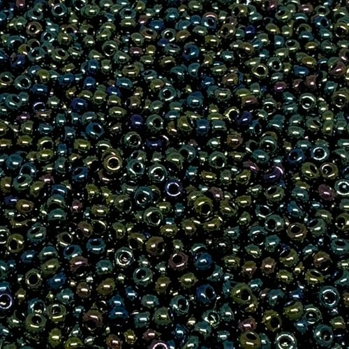 Tschechische Glasperlen, 8/0, 20 g, 800 Stück, Grün Iris von bihızlı