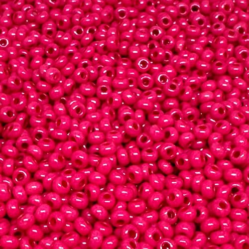 Tschechische Glasperlen, 8/0, 20 g, 800 Stück (Fuchsia) von bihızlı