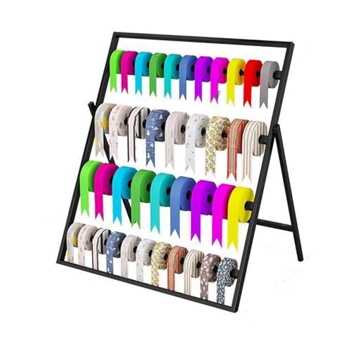 bingomiynhg Organizer-Halter für Bastelbänder, 4-stufiger Präsentationsständer aus Metall für Geschenkbänder mit Abnehmbarer Stange, Moderne Tisch-Aufbewahrungsregale für den gewerblichen Gebr bingomiynhg Organizer-Halter für Bastelbänder, 4-stufiger Präsentationsständer aus Metall für Geschenkbänder mit Abnehmbarer Stange, Moderne Tisch-Aufbewahrungsregale für den gewerblichen Gebr von bingomiynhg